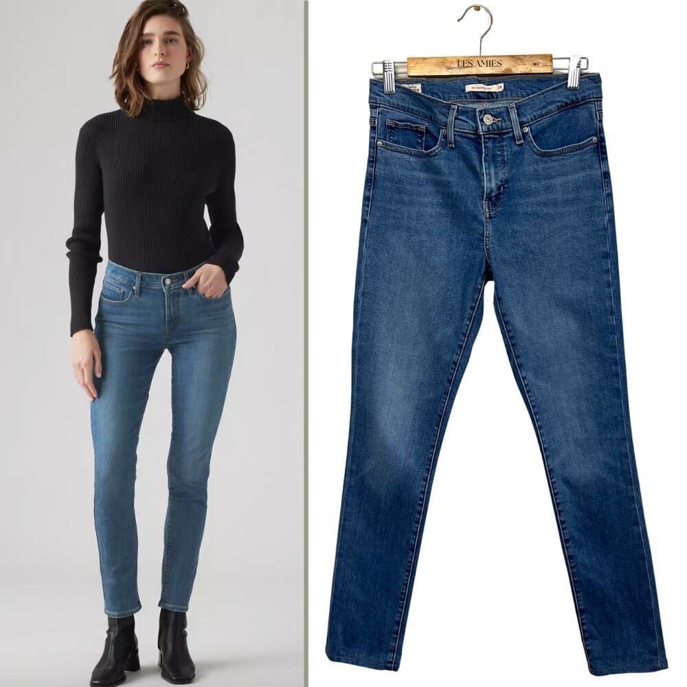 Levis Premium Denim Women's 311 Medium Blue Wash Shaping Skinny Jeans Pants 28